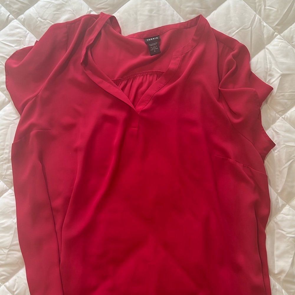 Berry Torrid Short Sleeve Blouse